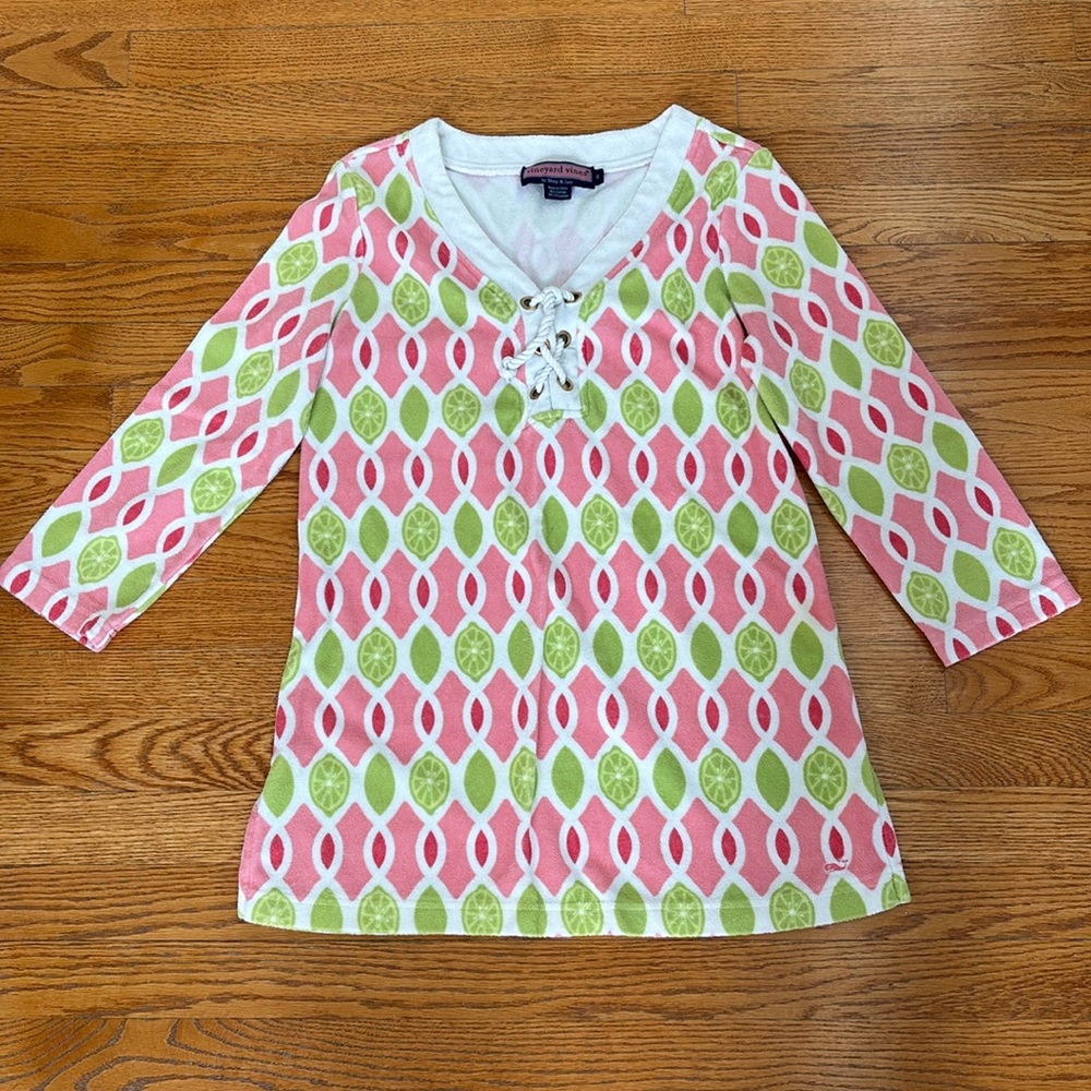 Vineyard Vines , women’s size, small pink and green Terry top